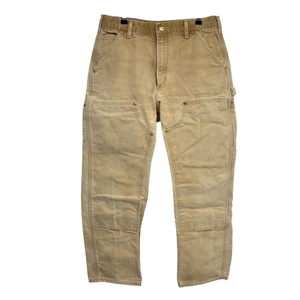 VTG‎ Carhartt Lot 3 USA Double Front Duck Canvas Carpenter Pants 34x30 Dungaree